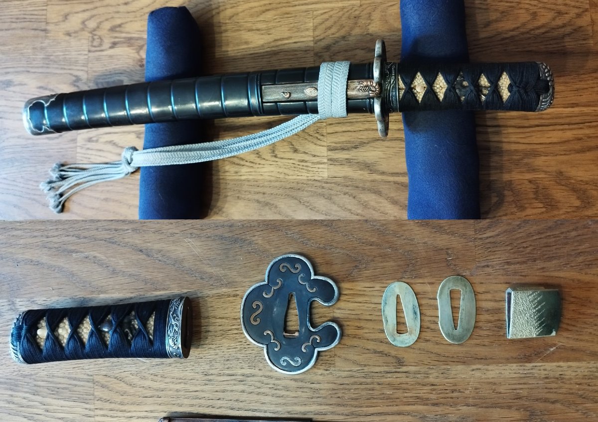 Tanto, Zaimei平安城住吉則 Heianjō ju Yoshinori, lame de la fin du 15éme siècle + Koshirae du 19éme -photo-2