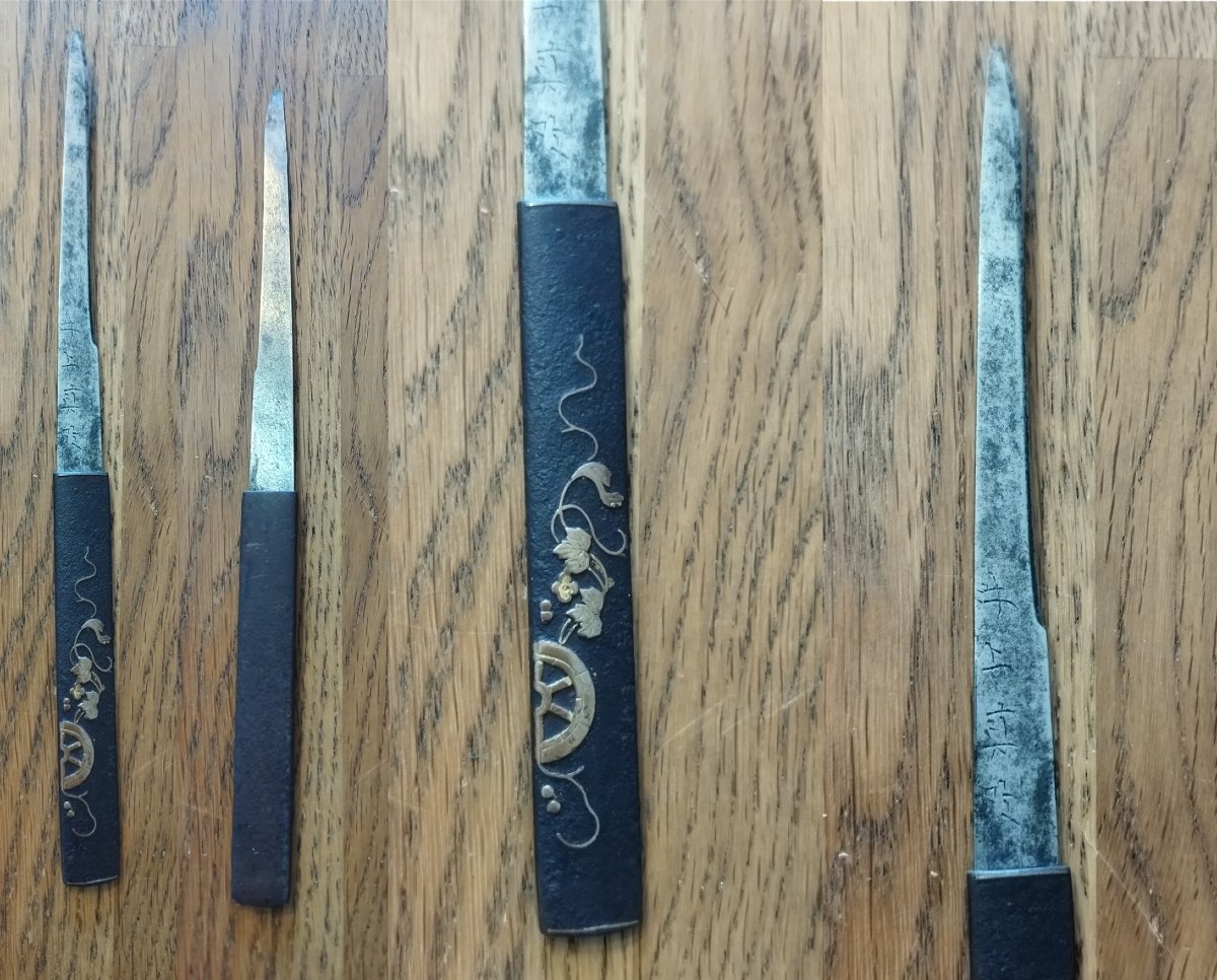 Tanto Uda Kunimune en Koshirae avec très rare signature de la lame avec inscriptions à l'or-photo-2