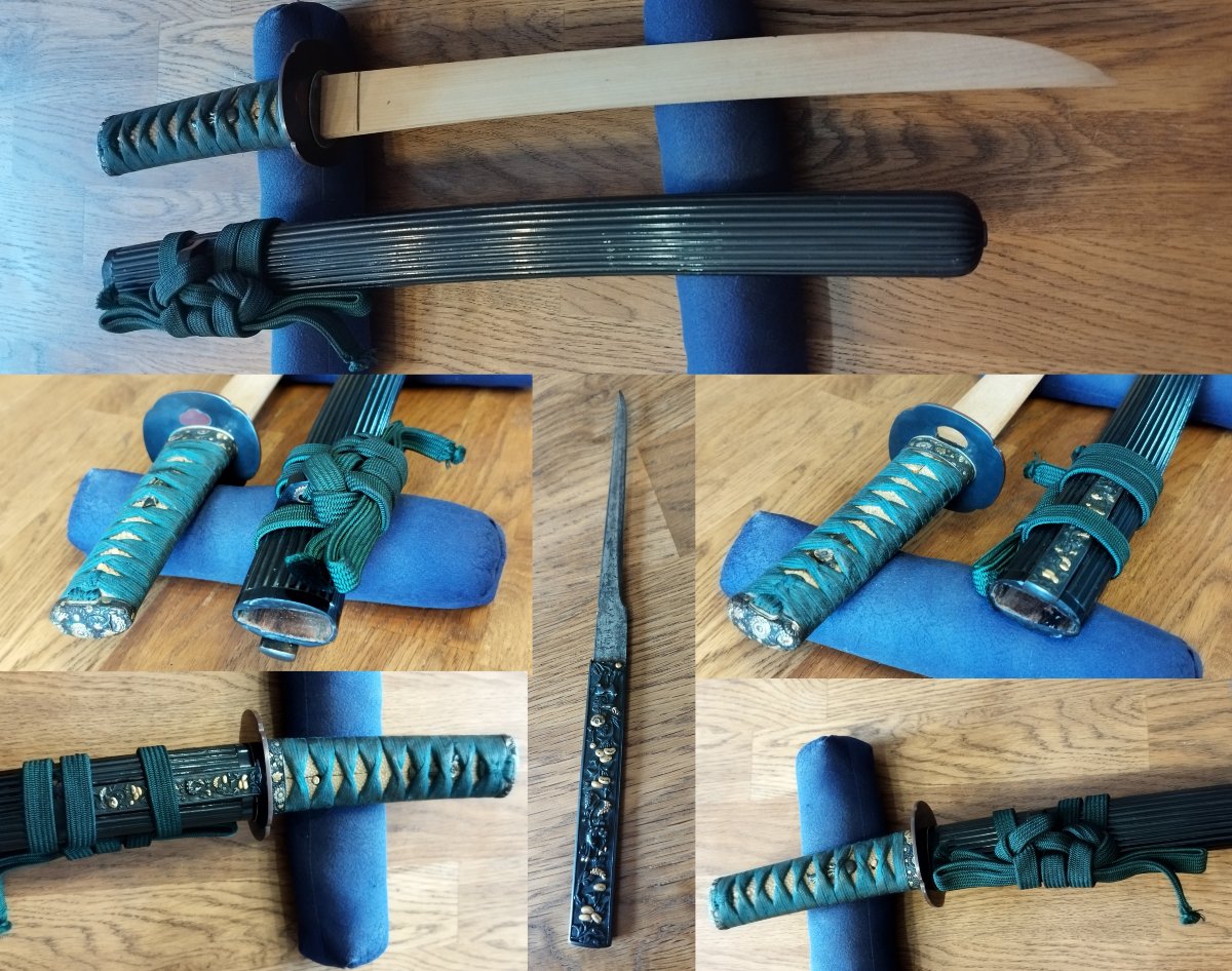 Wakizashi Shinto Heianjo Masakuni en Koshirae et Shirasaya avec certificat d'authenticité Japon-photo-3