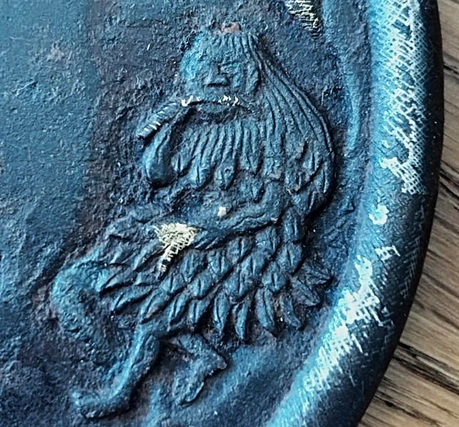 TSUBA DE WAKIZASHI "GAMA SENNIN" – FER OR ET ARGENT – MUMEI-photo-3