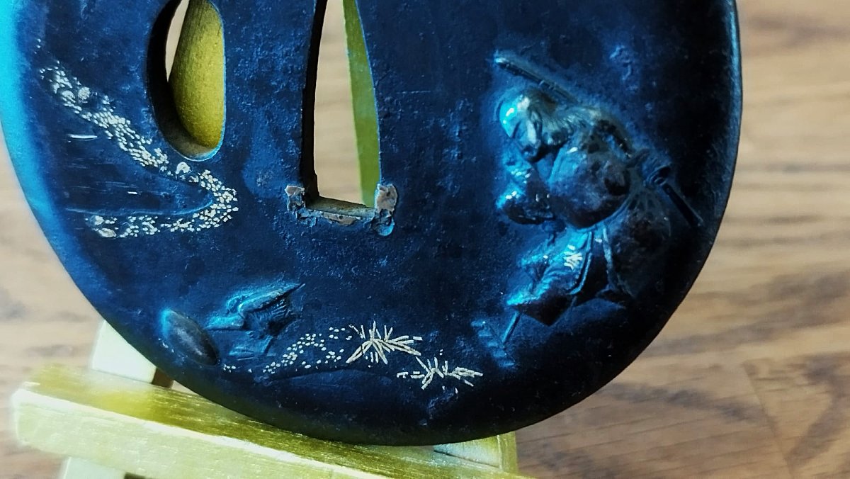 TSUBA DE KATANA DE L'ECOLE NARA - TYPE HOITEIBARA – ÉPOQUE EDO – MUMEI-photo-3