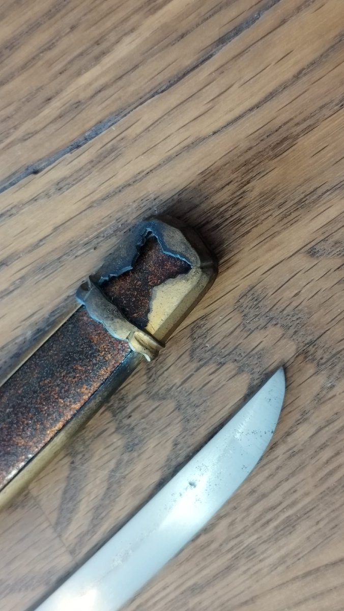 MINI SABRE JAPONAIS ITOMAKI-NO-TACHI DE CÉRÉMONIE DE LA FIN DE LA PÉRIODE EDO -photo-7