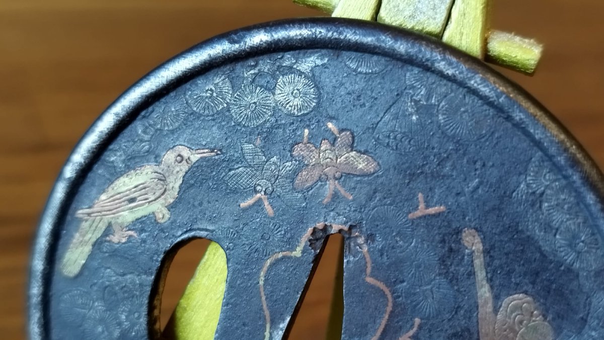 Antique Tsuba From The Shoami School / Nanban (hizen) Influence, Ritual And Mythological Motifs-photo-4