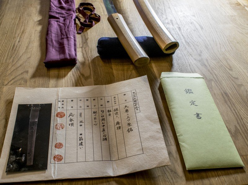 Très belle lame Mumei Koto de Tachi , en Shirasaya, certifiée Japon « Naminohira Yasuyuki  » -photo-4