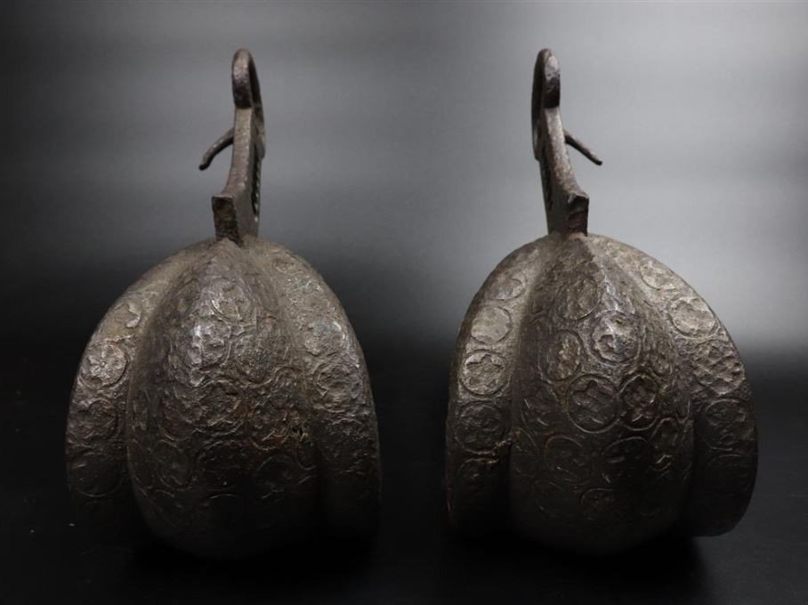  Paire De Shitanaga Abumi (étriers Samouraï) De La Période Mi-edo -photo-2
