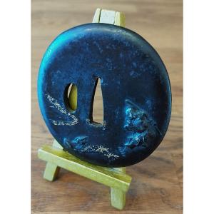 TSUBA DE KATANA DE L'ECOLE NARA - TYPE HOITEIBARA – ÉPOQUE EDO – MUMEI