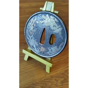 Tsuba ancienne de l’École Shoami / Influence Nanban (Hizen), Décor rituel et mythologique