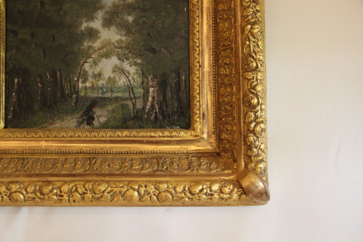 Peinture Sur Panneau Bois ,cadre Barbizon-photo-3