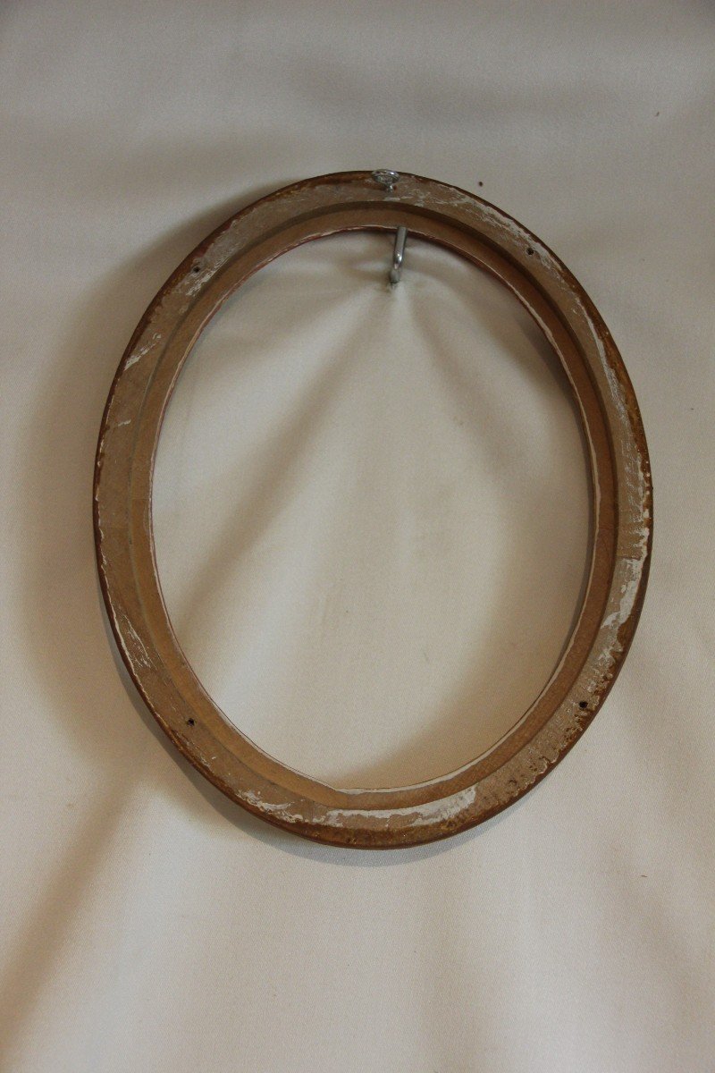 Petit Cadre Ovale  à la feuille d'or-photo-2