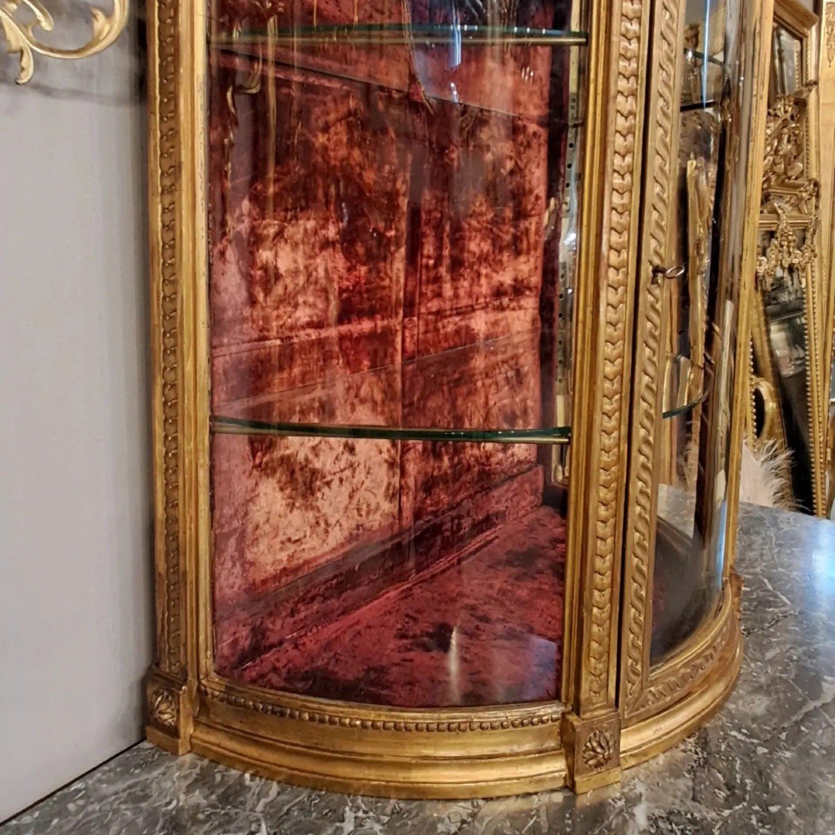 Louis XVI Gilded Wood Display Case -photo-3