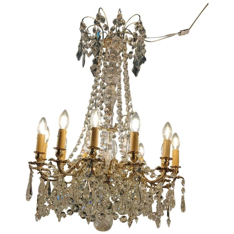 Lustre Cristal époque Napoléon III 87 X 60