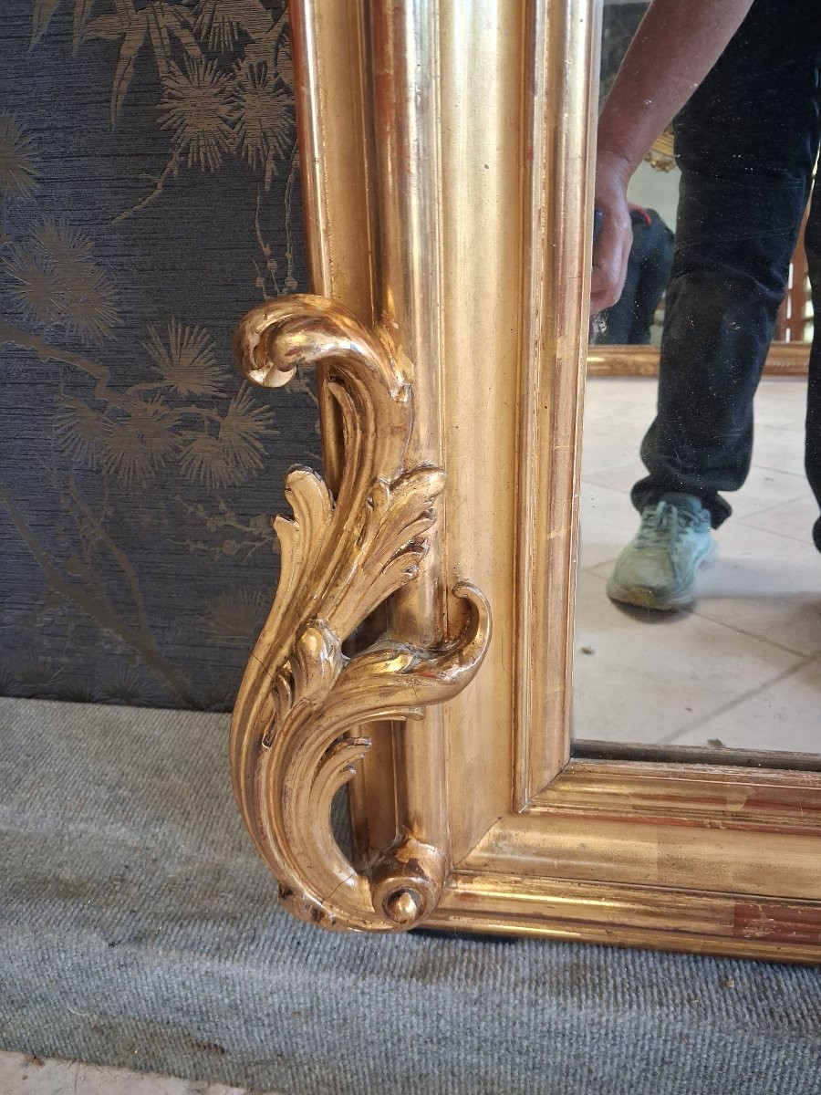 19th Century Mirror 181 X 110 Pediment/garlands -photo-3