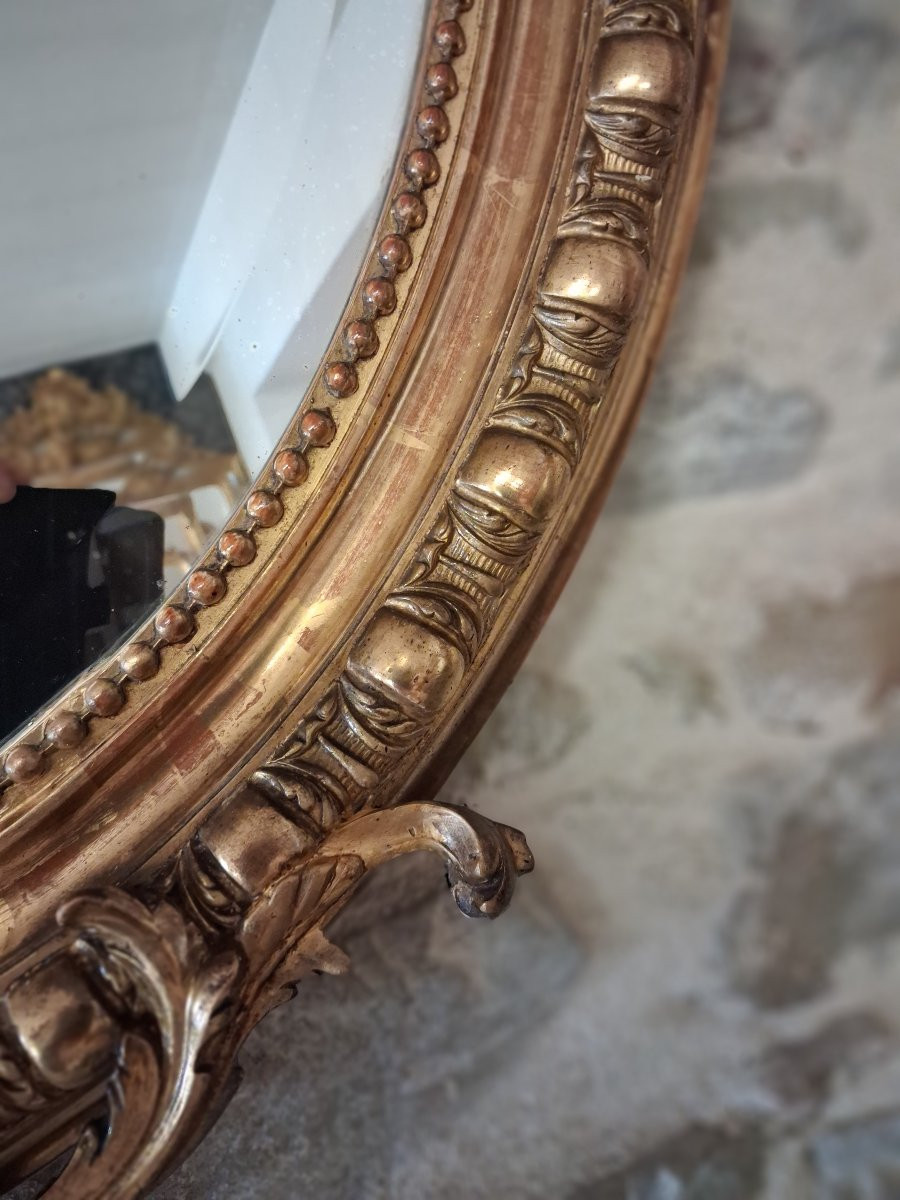 Miroir  XIX aux puttis   124 x 81-photo-2