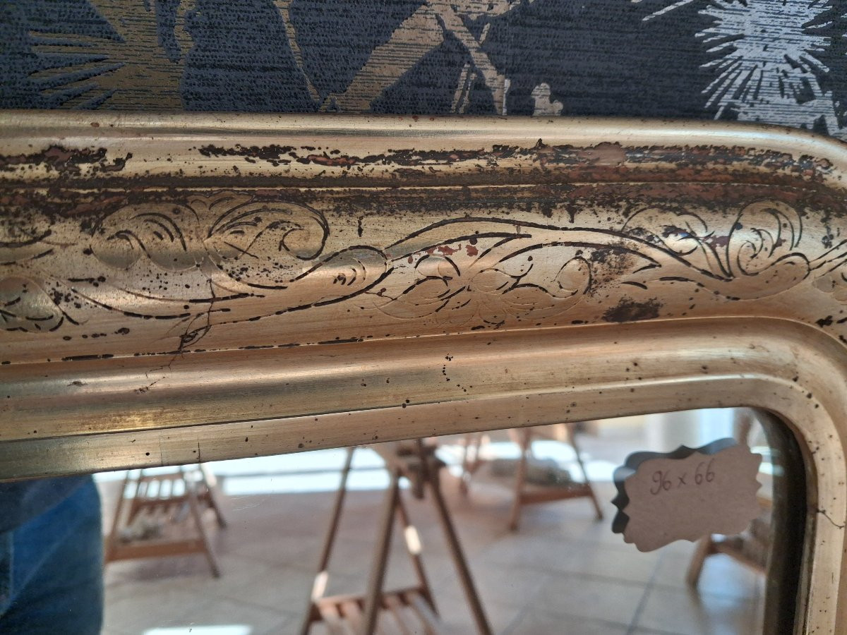 Miroir  louis Philippe feuille argent 96 x 66-photo-3
