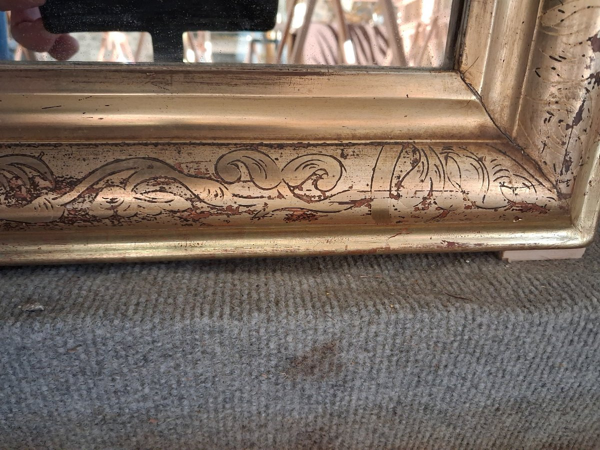 Miroir  louis Philippe feuille argent 96 x 66-photo-7