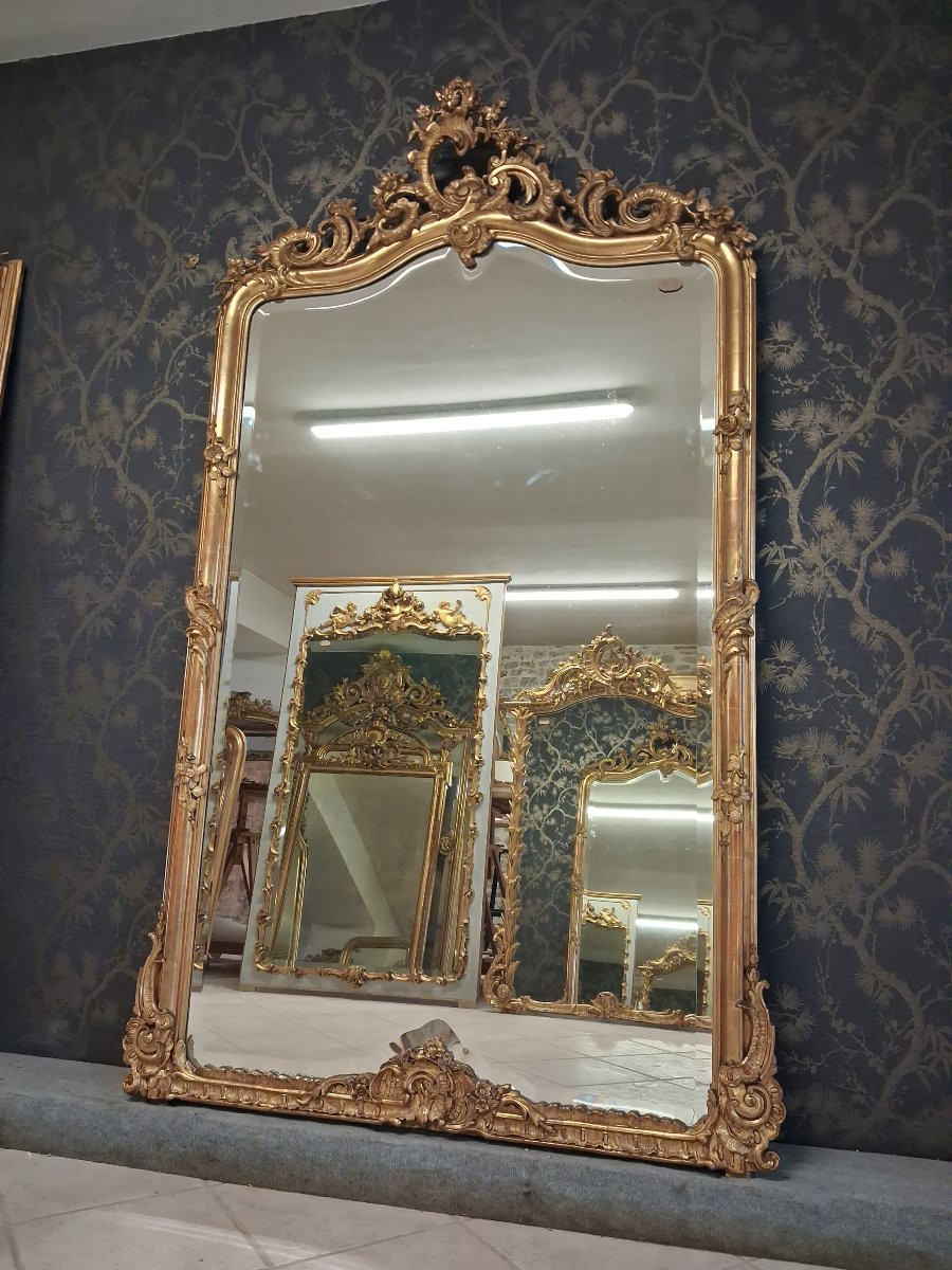 Mirror From The Napoleon III Era, 210 X 126 Cm-photo-2