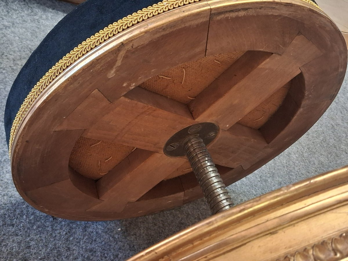 Late 19th Century Gilded Wood Piano Stool -photo-8