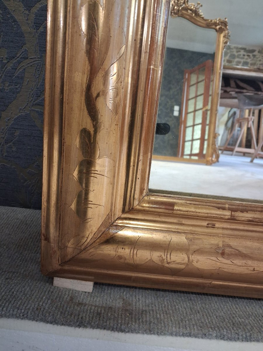 Louis Philippe Style Mirror With Pediment, 141 X 80 Cm-photo-2