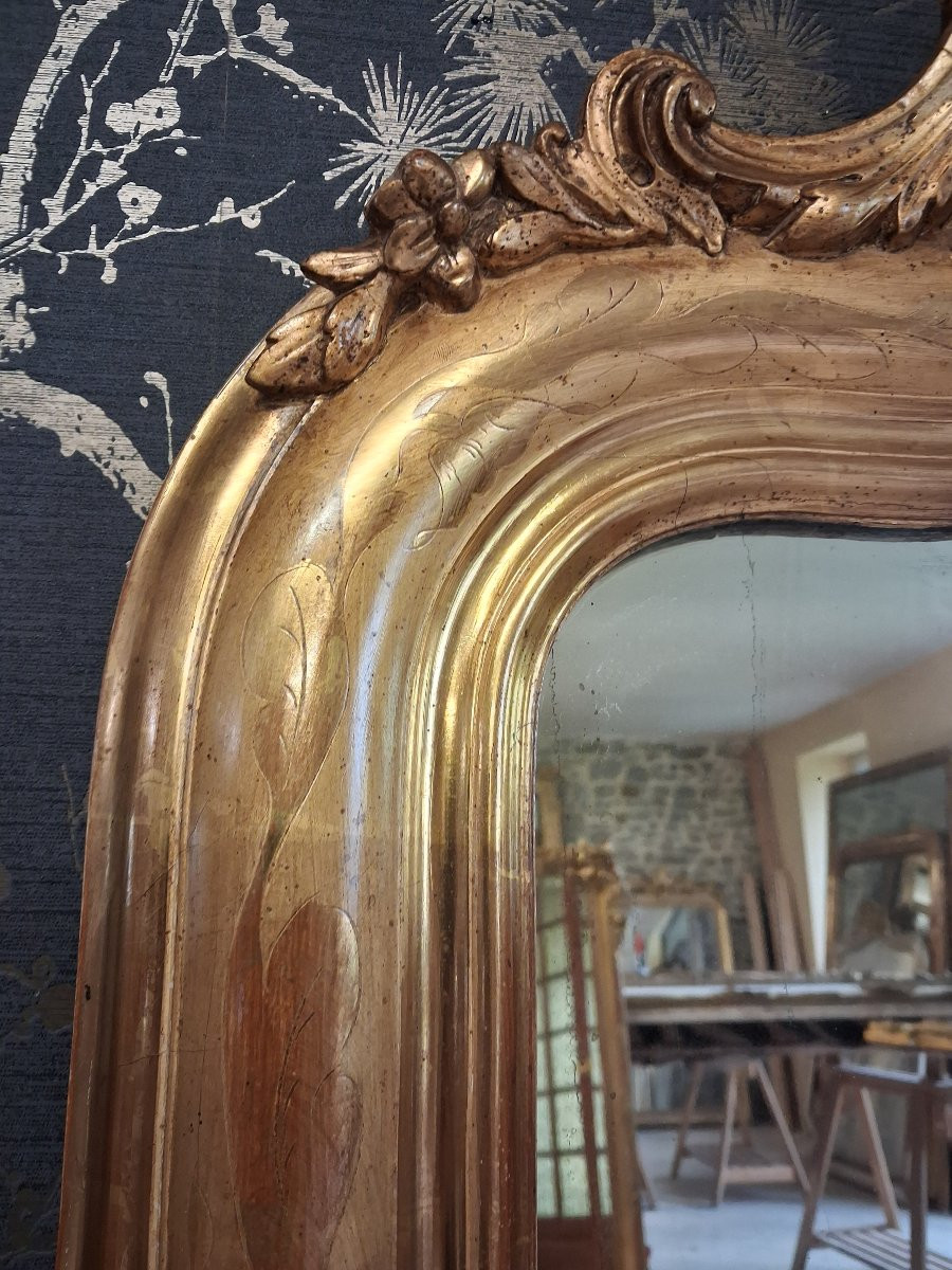 Louis Philippe Style Mirror With Pediment, 141 X 80 Cm-photo-4
