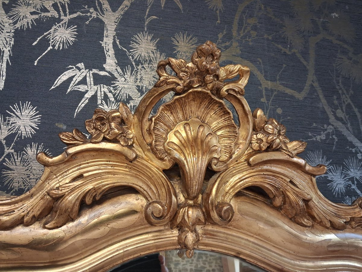 Louis Philippe Style Mirror With Pediment, 141 X 80 Cm-photo-3