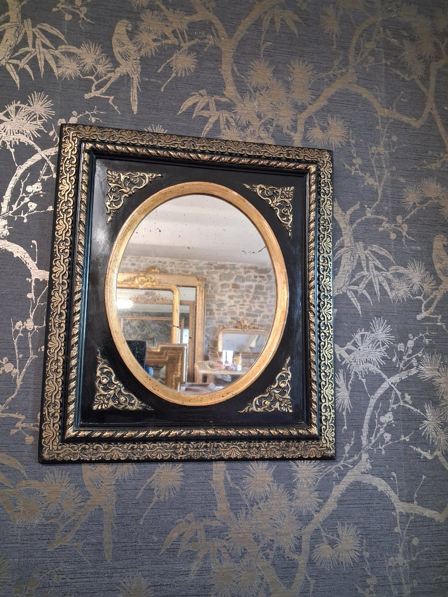 Mirror Napoleon III Period 47 X 41cm-photo-2