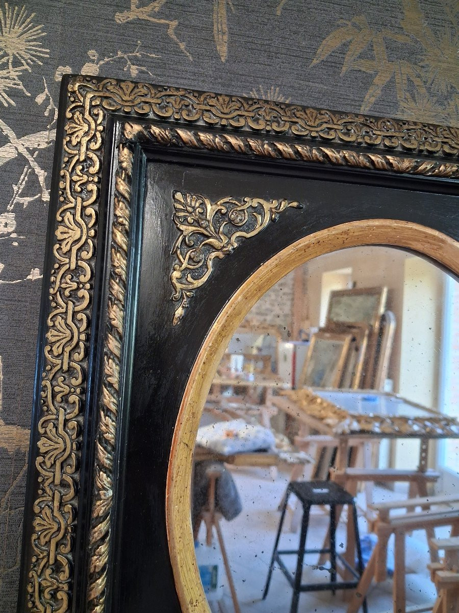Mirror Napoleon III Period 47 X 41cm-photo-4