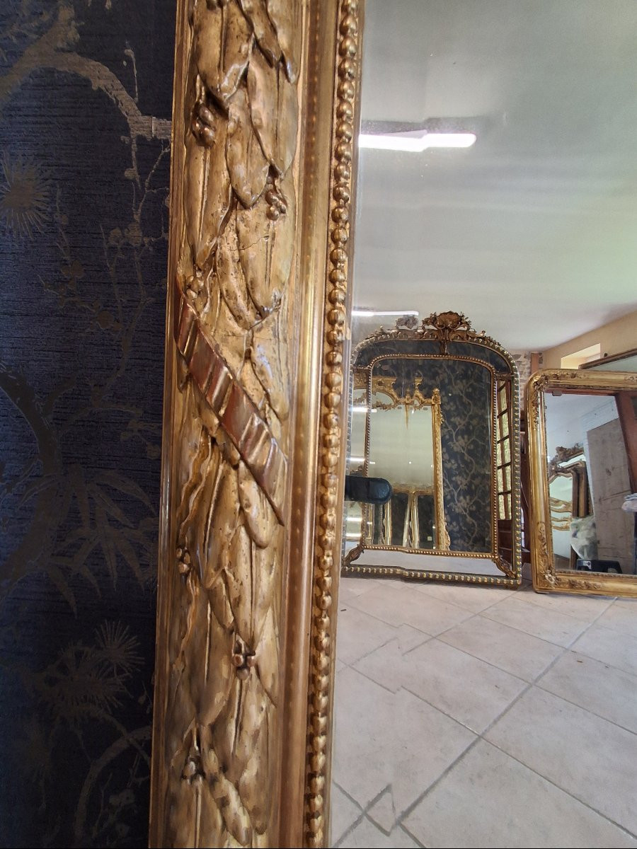 Miroir époque XIX A guirlandes  191 x 124-photo-3