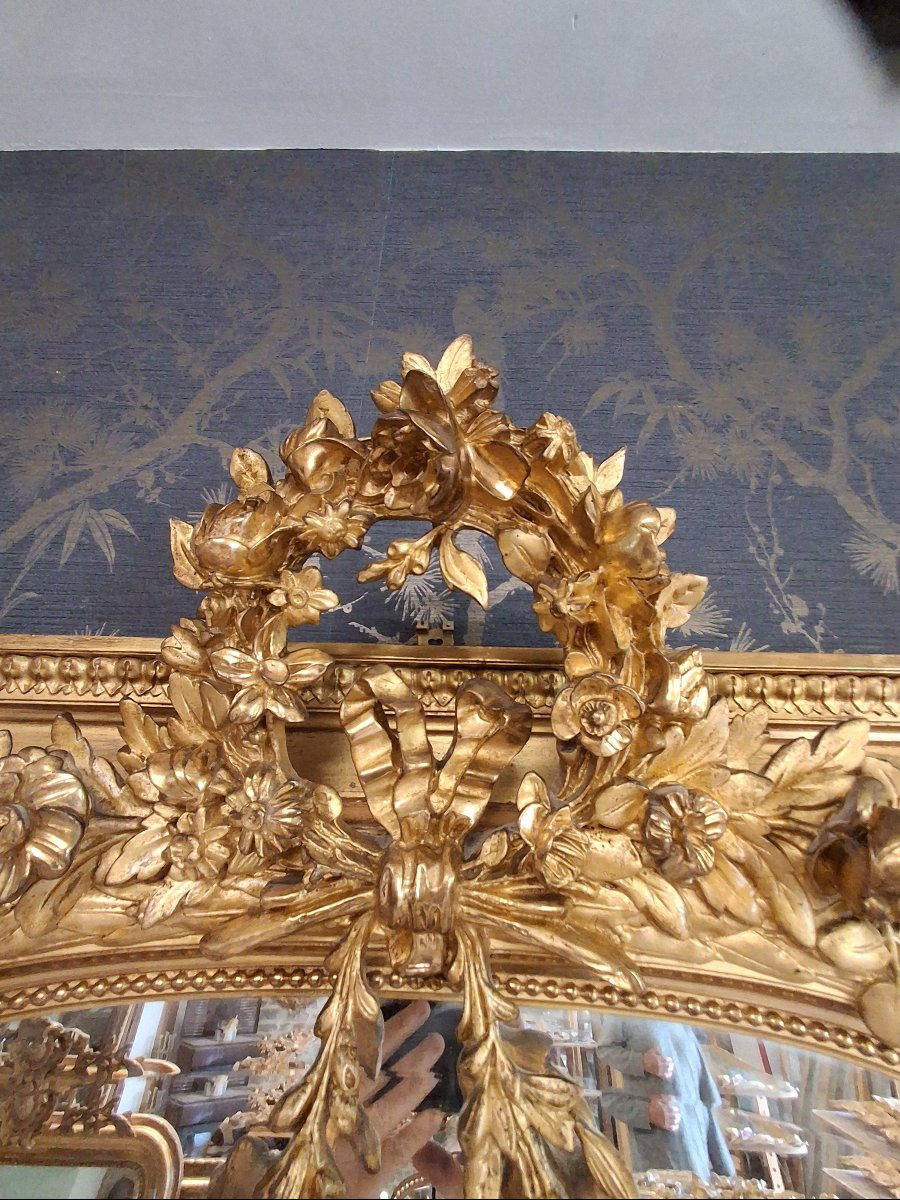 Miroir époque XIX A guirlandes  191 x 124-photo-4
