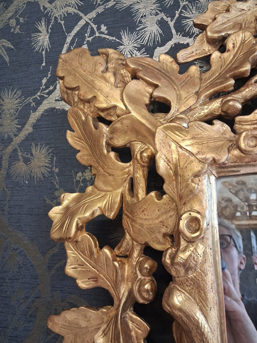 Period XIX Mirror Gilded Wood 148 X 102-photo-1
