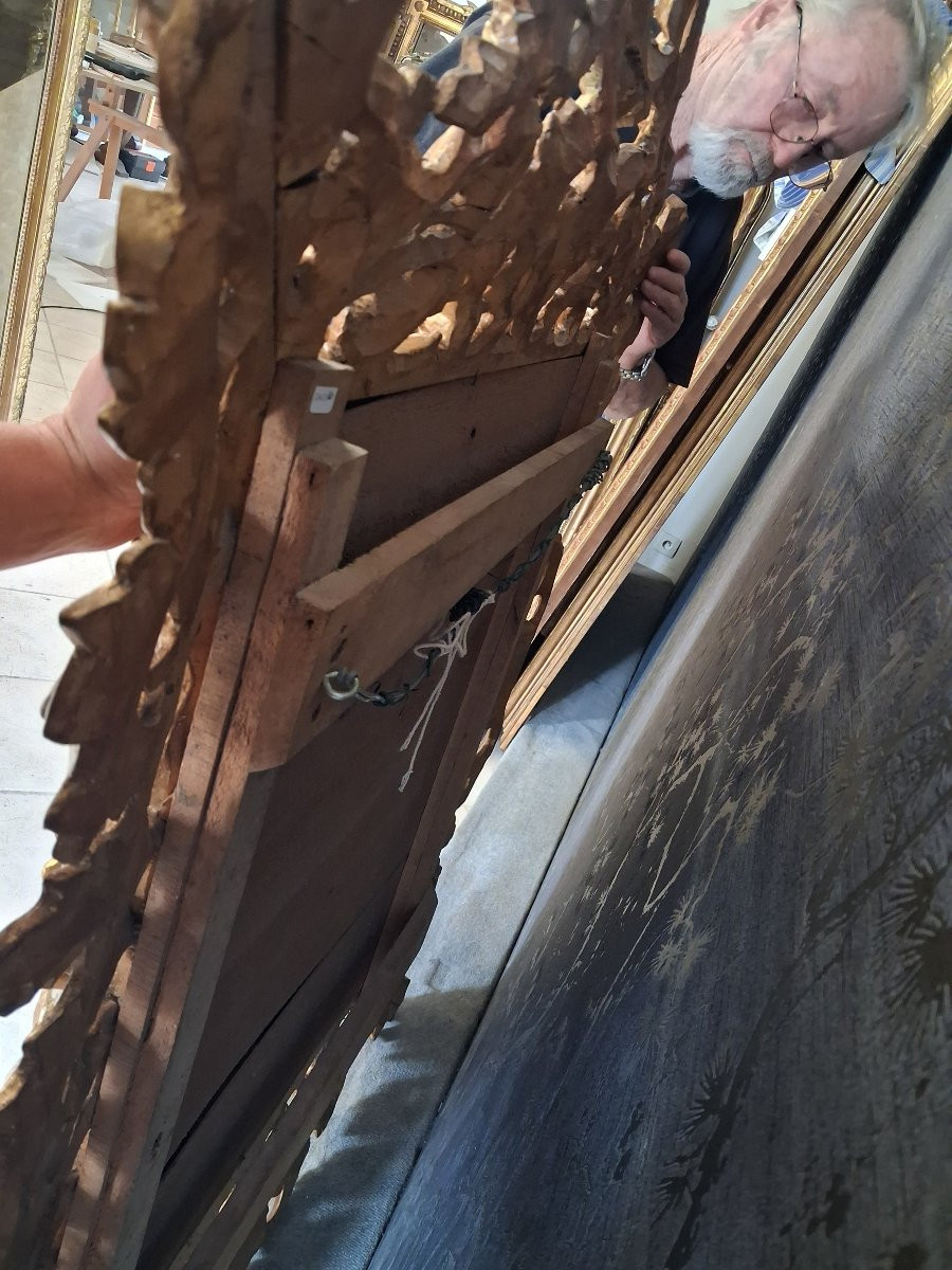 Period XIX Mirror Gilded Wood 148 X 102-photo-7
