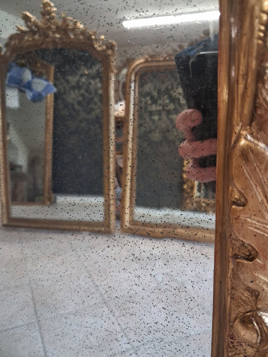 Period XIX Mirror Gilded Wood 148 X 102-photo-8