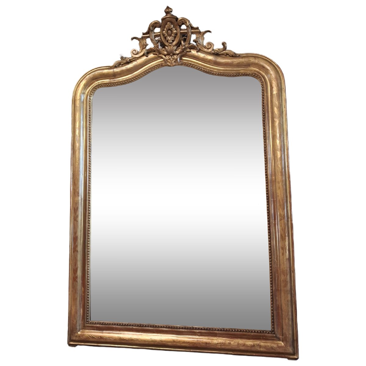 Miroir  louis Philippe à fronton 135x 89
