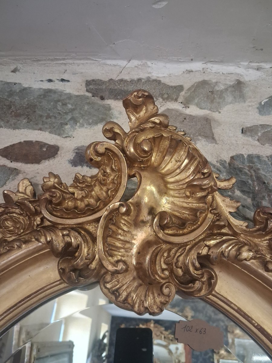 19th-century Oval Mirror  102 X 63-photo-2