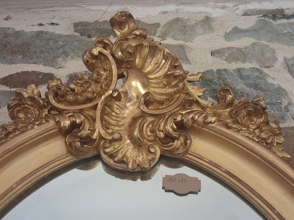 19th-century Oval Mirror  102 X 63-photo-2