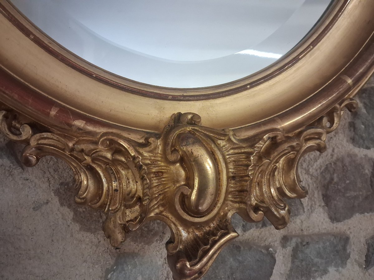 19th-century Oval Mirror  102 X 63-photo-3