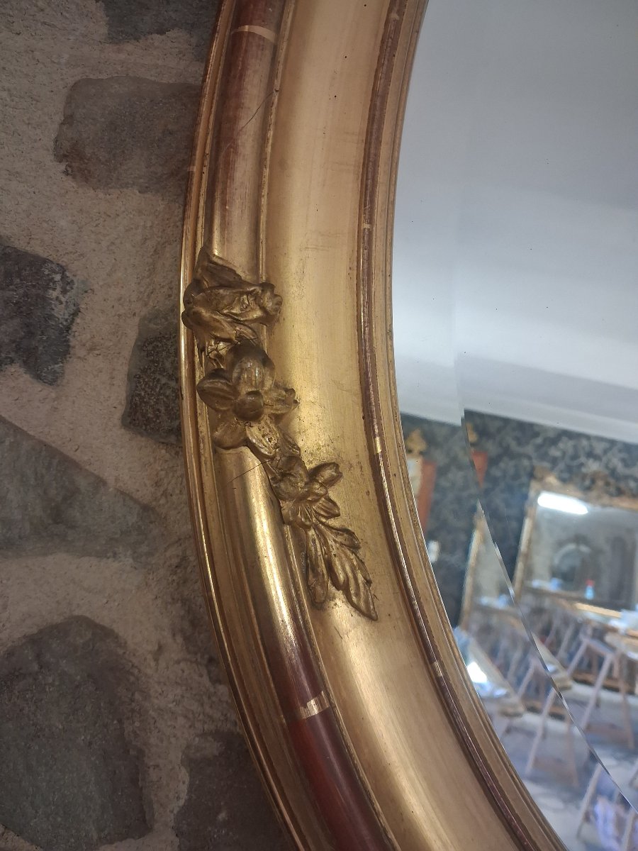 19th-century Oval Mirror  102 X 63-photo-5