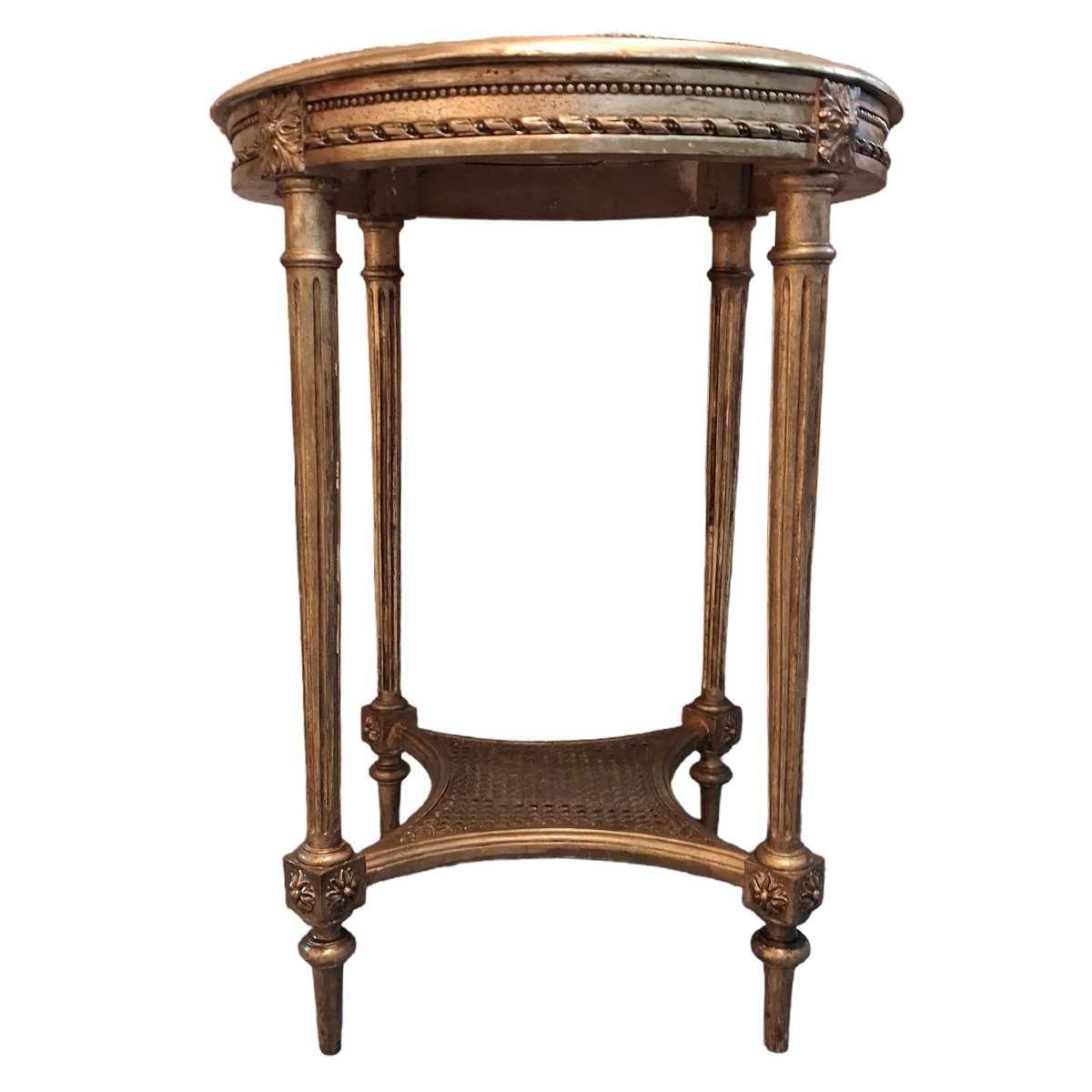 Guéridon époque XX  bois et stuc doré 