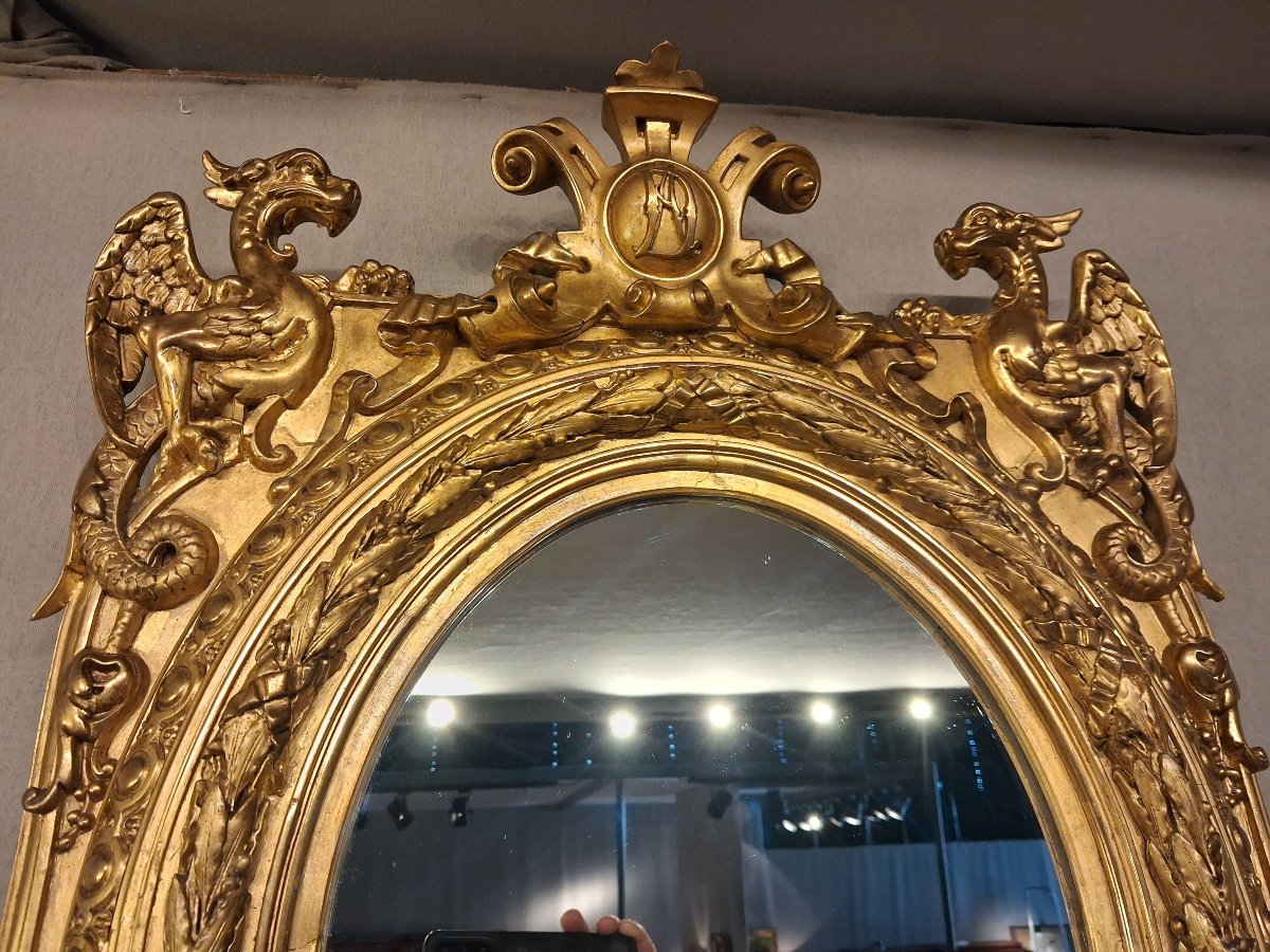 Miroir médaillon  XIX 79 x 55-photo-4