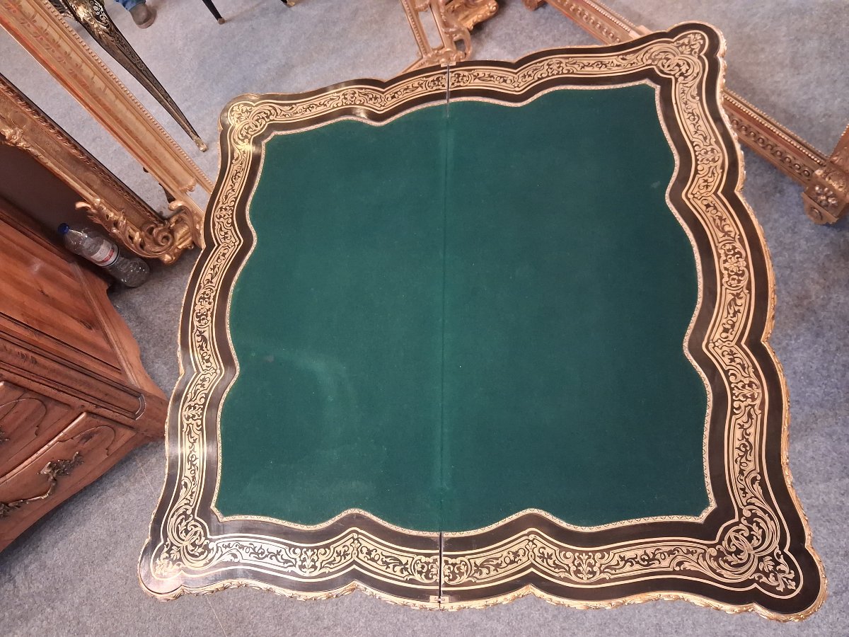 Napoleon III-era Game Table  Stamped "dielh" -photo-3