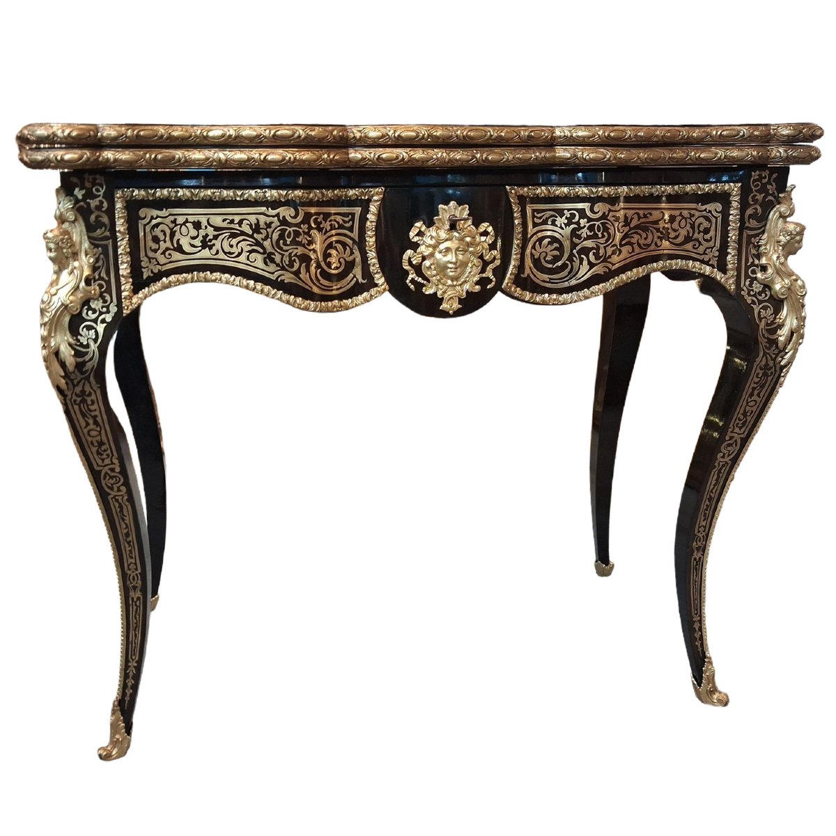 Napoleon III-era Game Table  Stamped "dielh" 
