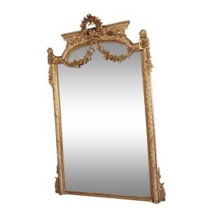 Miroir époque XIX A guirlandes  191 x 124