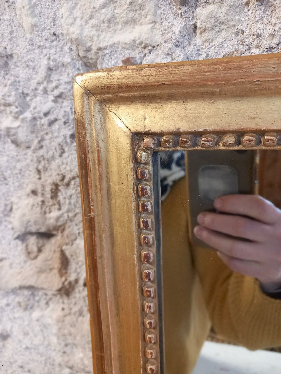 Small Gilded Carved Wooden Mirror -photo-2