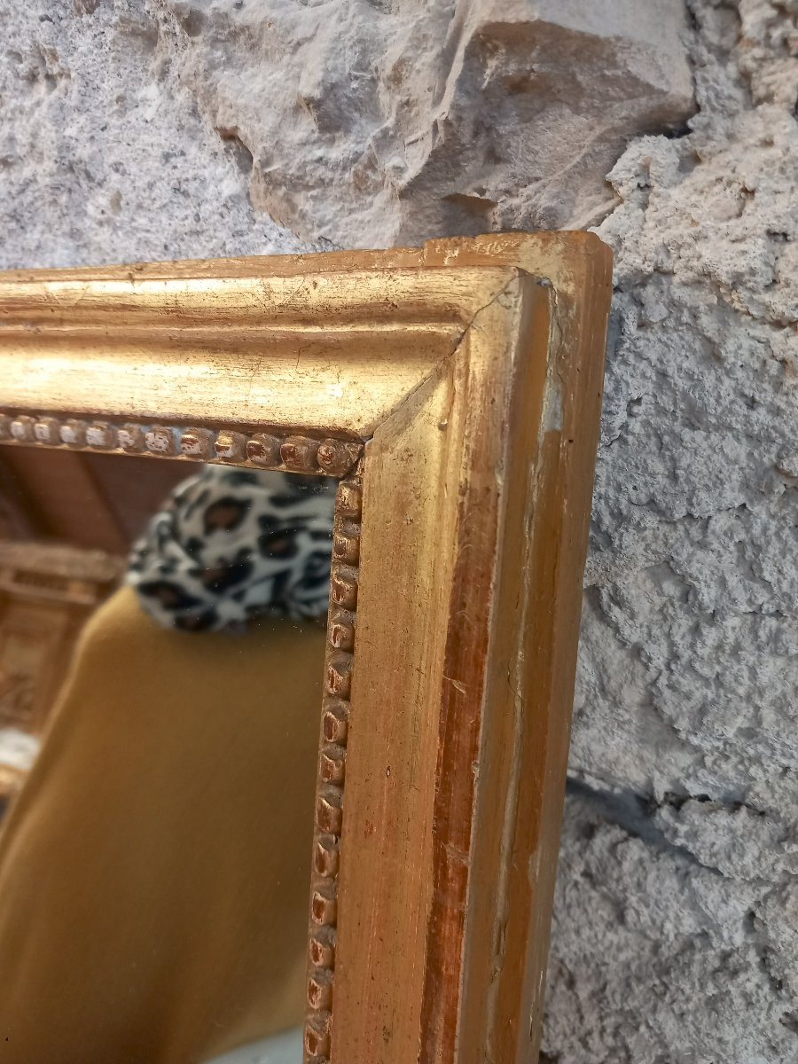 Small Gilded Carved Wooden Mirror -photo-4