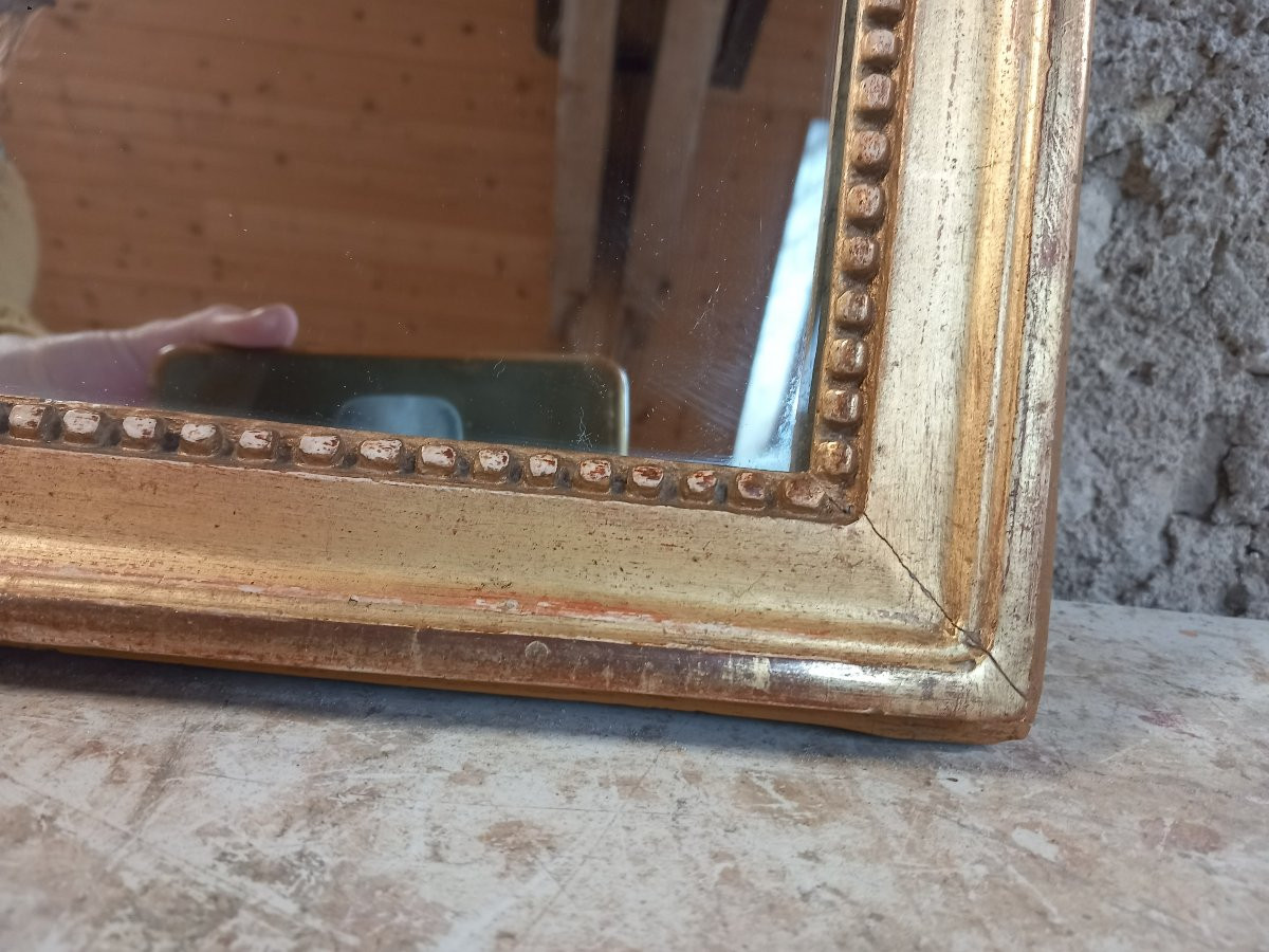 Small Gilded Carved Wooden Mirror -photo-1