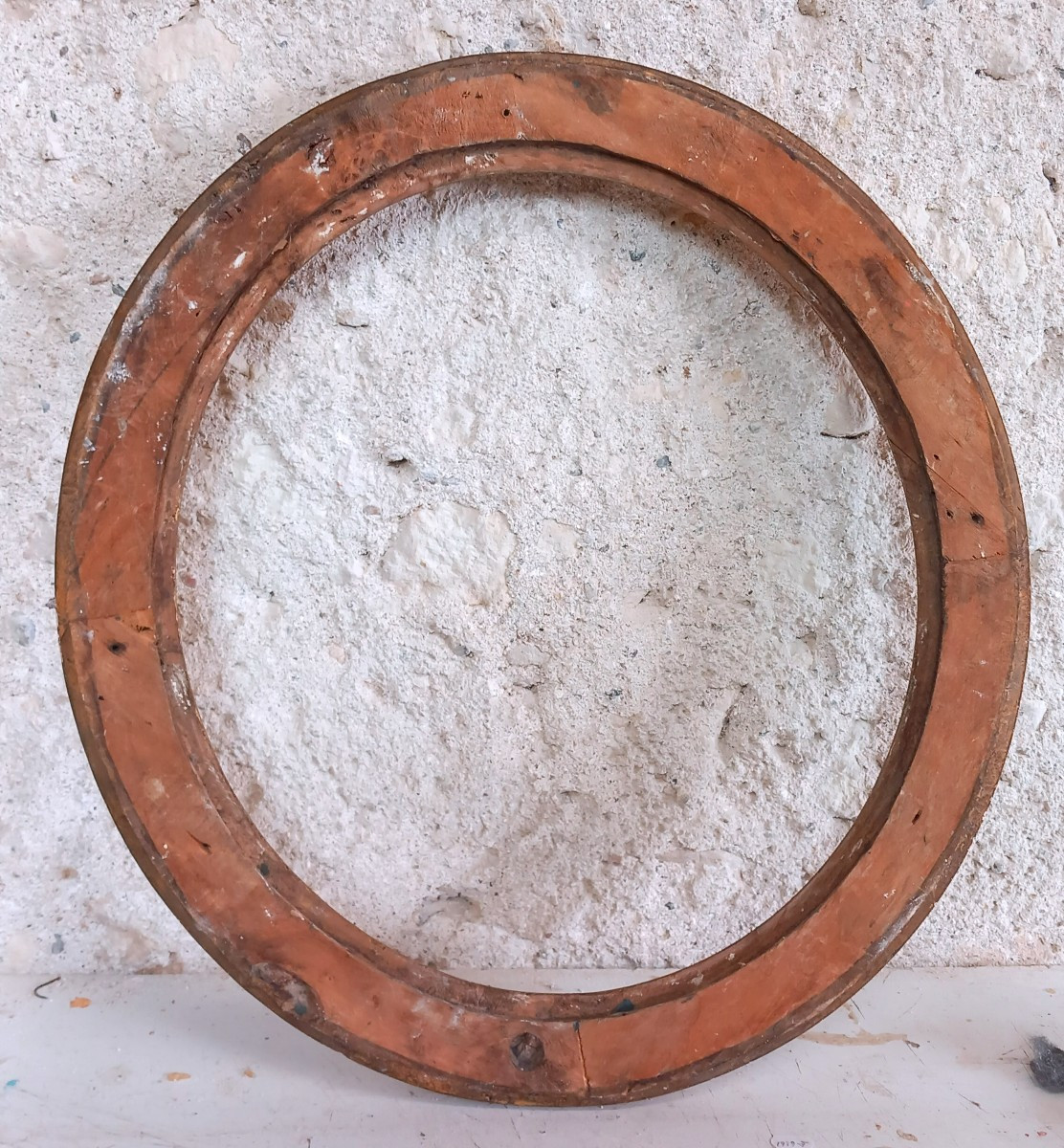 Cadre ovale en bois doré à la feuille-photo-2