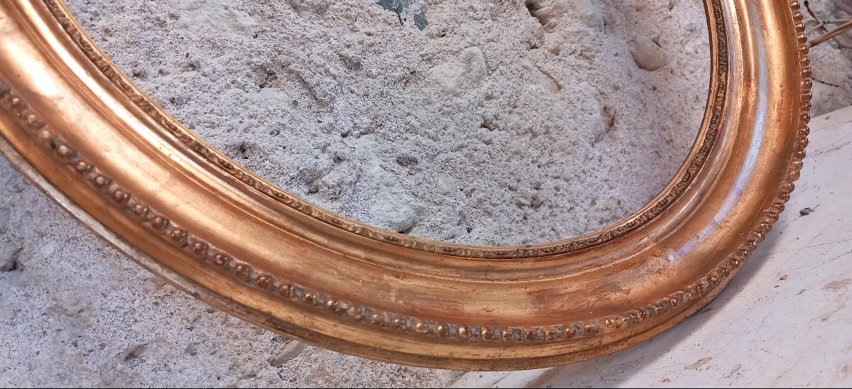 19th Century Oval Frame In Gilded Wood-photo-4