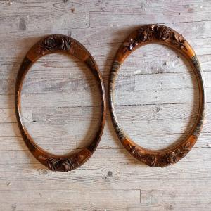 Pair Of Floral Oval Frames