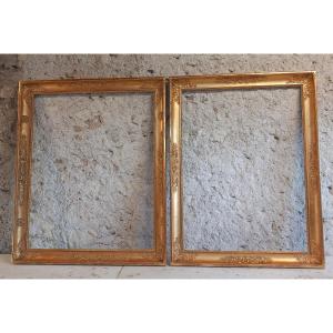 Pair Of Large Golden Wood Frames