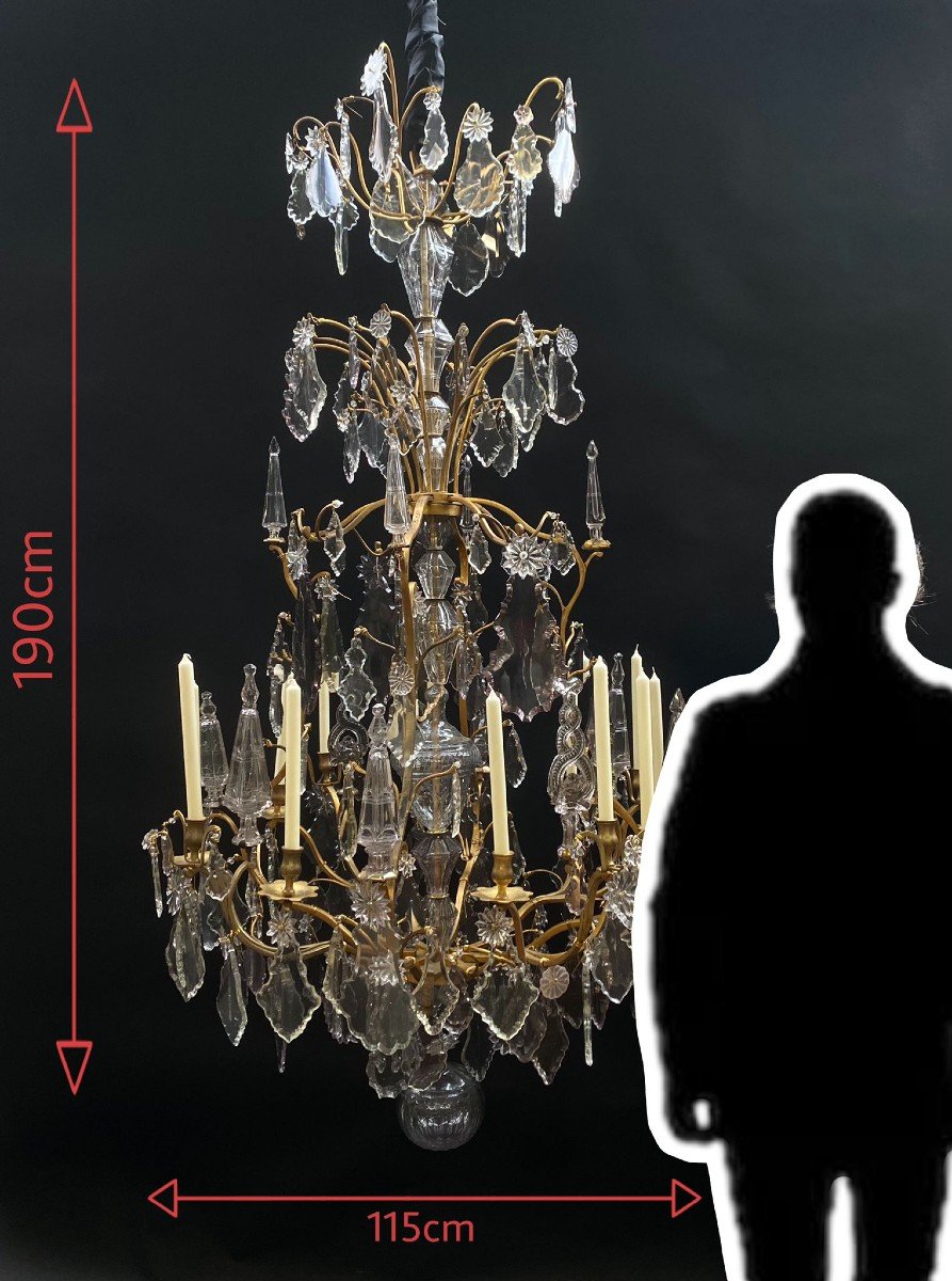 Large Cage Chandelier, Louis XV Style-photo-4
