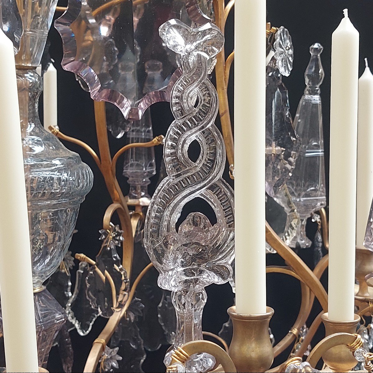 Large Cage Chandelier, Louis XV Style-photo-7